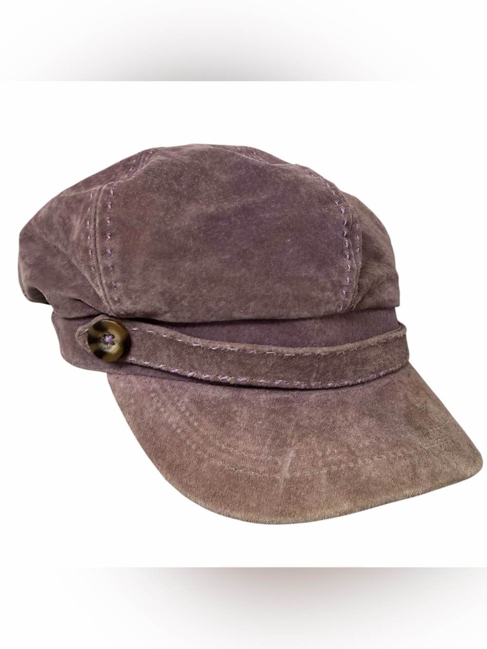 Vintage Nine West Lavender Suede Newsboy Cap